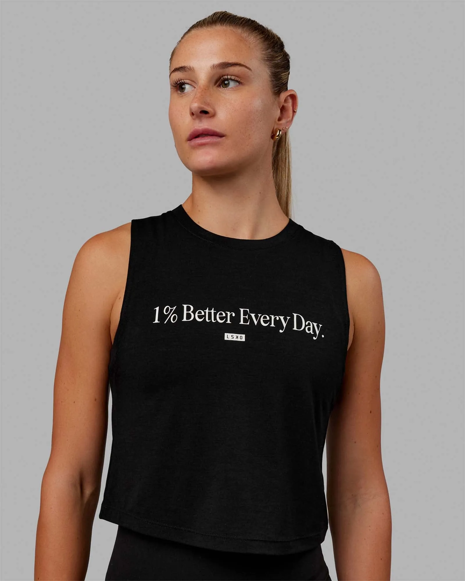 1% Better Training Tank - Black-White