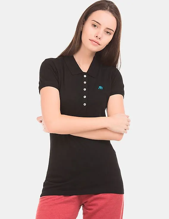 Aeropostale Solid Regular Fit Polo Shirt