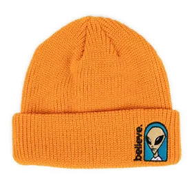 Alien Workshop Skateboard Beanie Believe Embroidered Orange