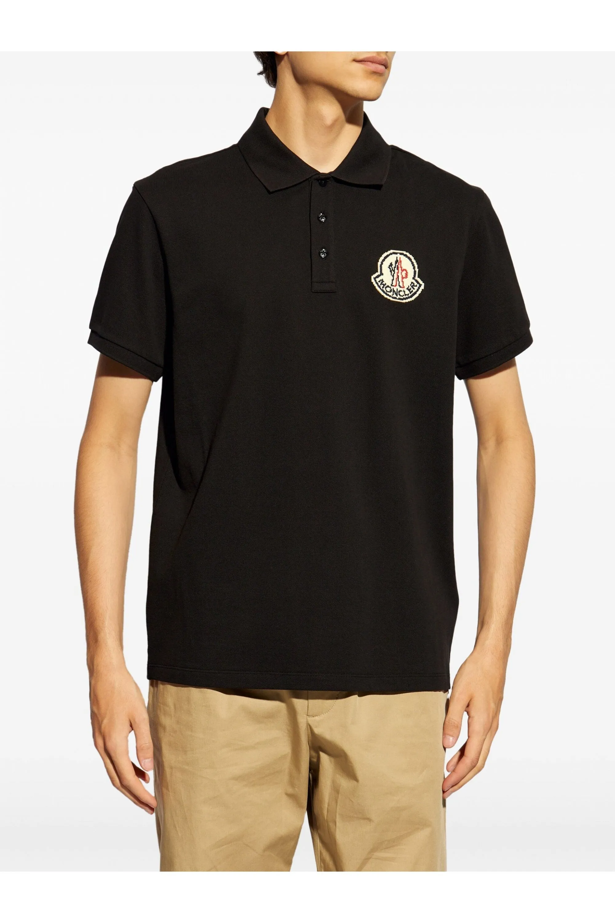 Archive Logo Cotton Polo Shirt Black