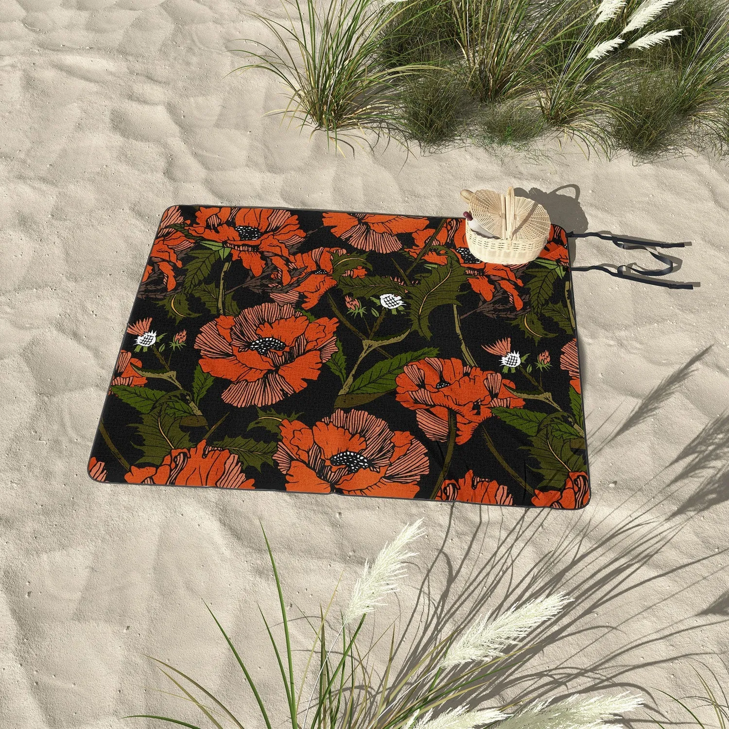 Autumn Poppies Picnic Blanket (DS) DD