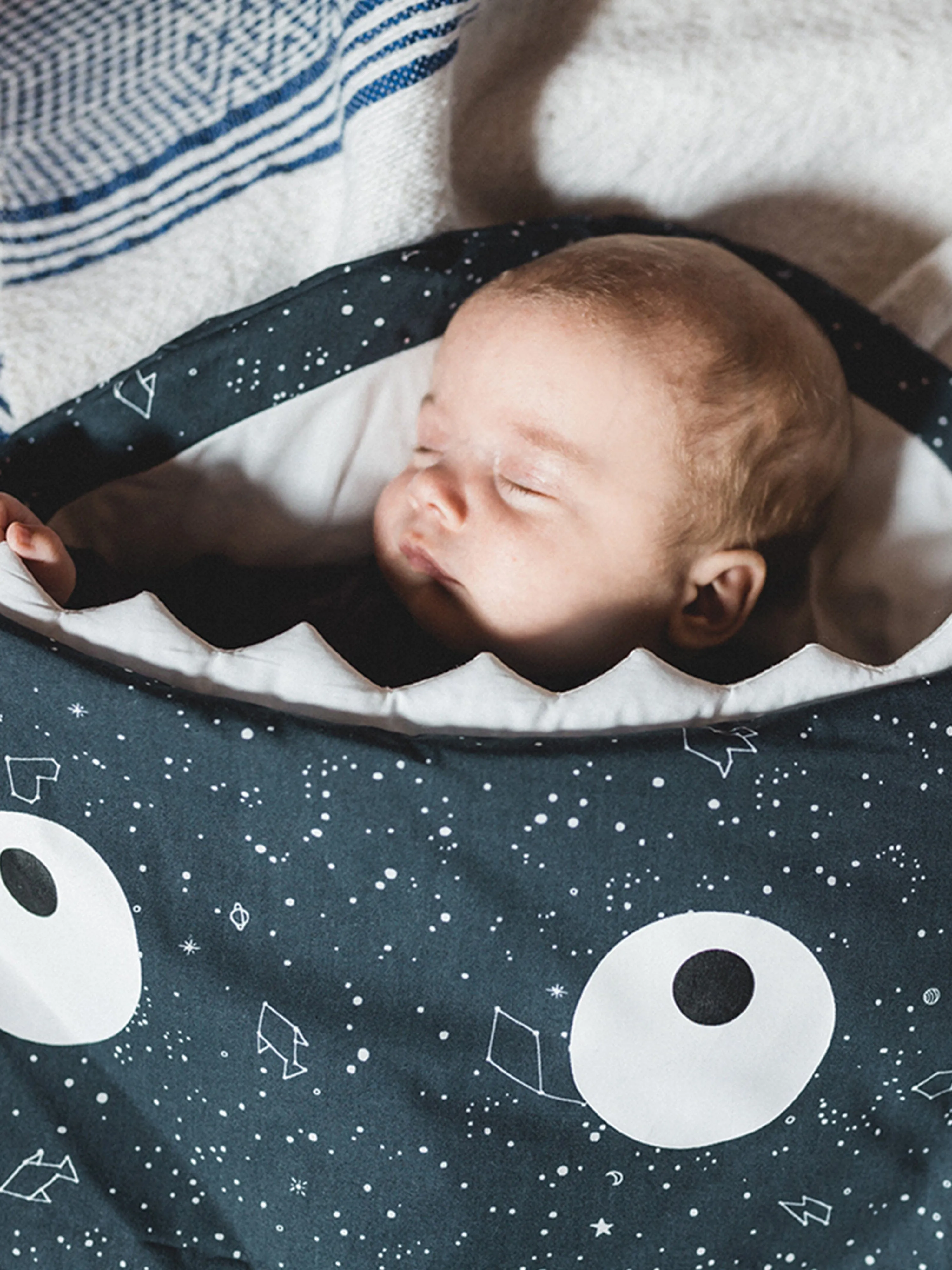 Baby Bites Baby Boys Star Shark Sleeping Bag in Navy