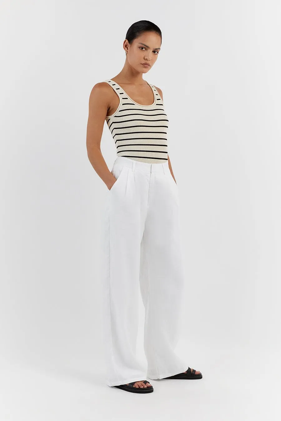 BILLIE BUTTER STRIPE KNIT TANK