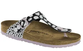 Birkenstock Gizeh two tone dots black white Birko-Flor Flip Flops Sandals