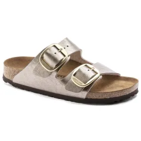 Birkenstock Womens Arizona Big Buckle Birko Flor Graceful Taupe Sandals - Regular Fit