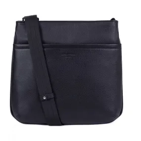 Black cowhide leather bag 686802