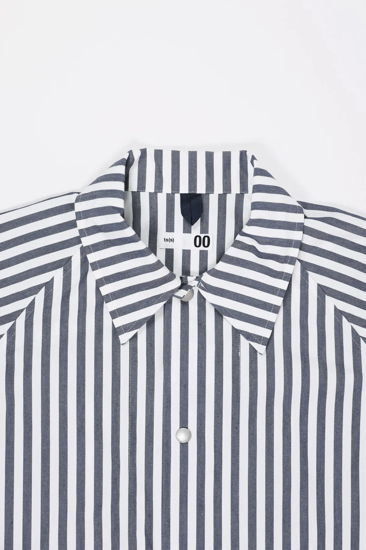 Block Stripe Coach Jacket - Navy/White