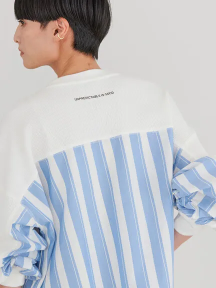 Bobo Tokyo Wabaku Stripe Waffle Pullover