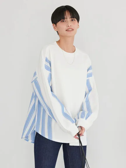 Bobo Tokyo Wabaku Stripe Waffle Pullover