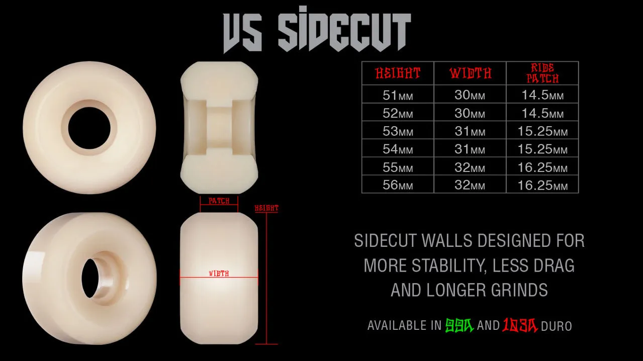 Bones Retros V5 Sidecut 99A STF Skateboard Wheels White 53mm