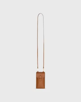 Cell Phone Bag in Cognac Leather