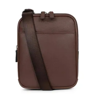 Chocolate grained cowhide leather bag 469380