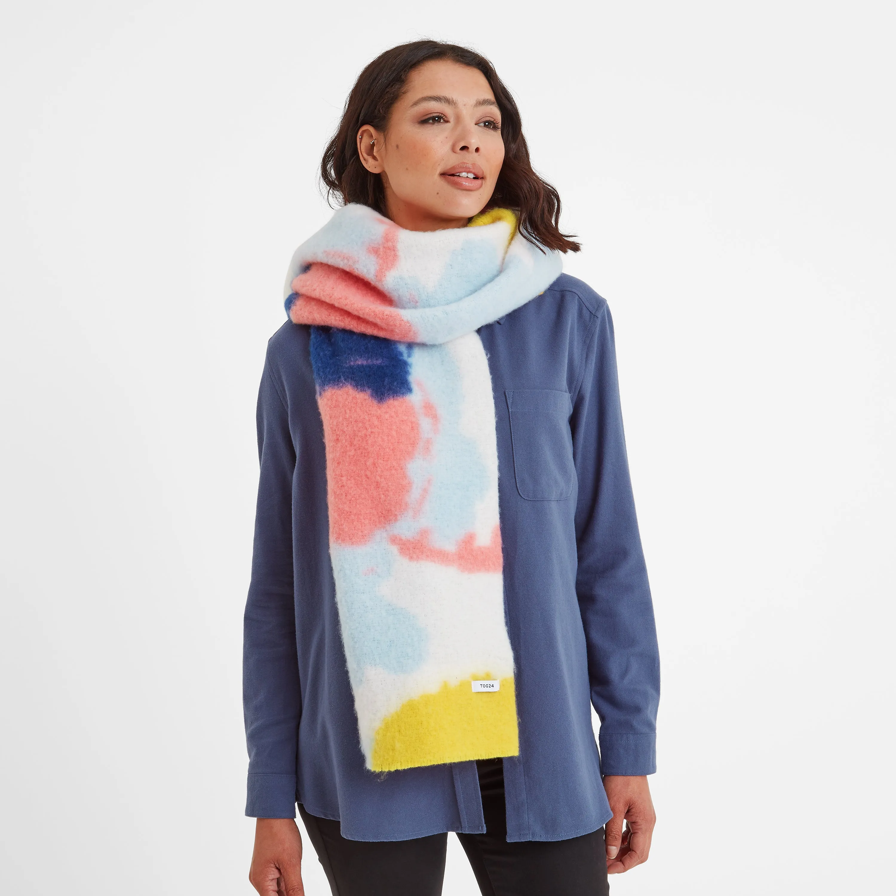 Chrissy Woven Scarf - Multi Col Print