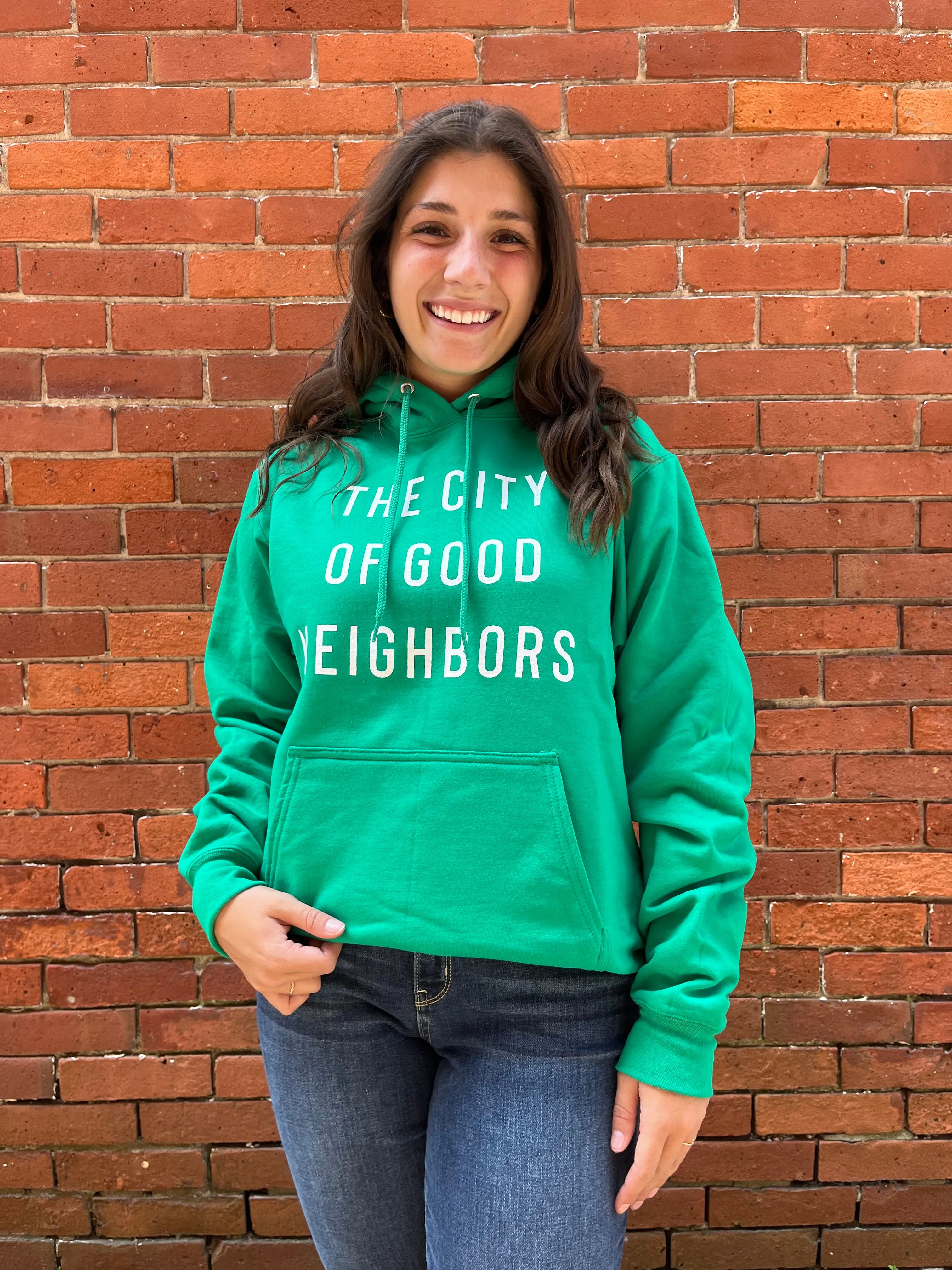 City of Good Neighbors Hoodie - Emerald/White