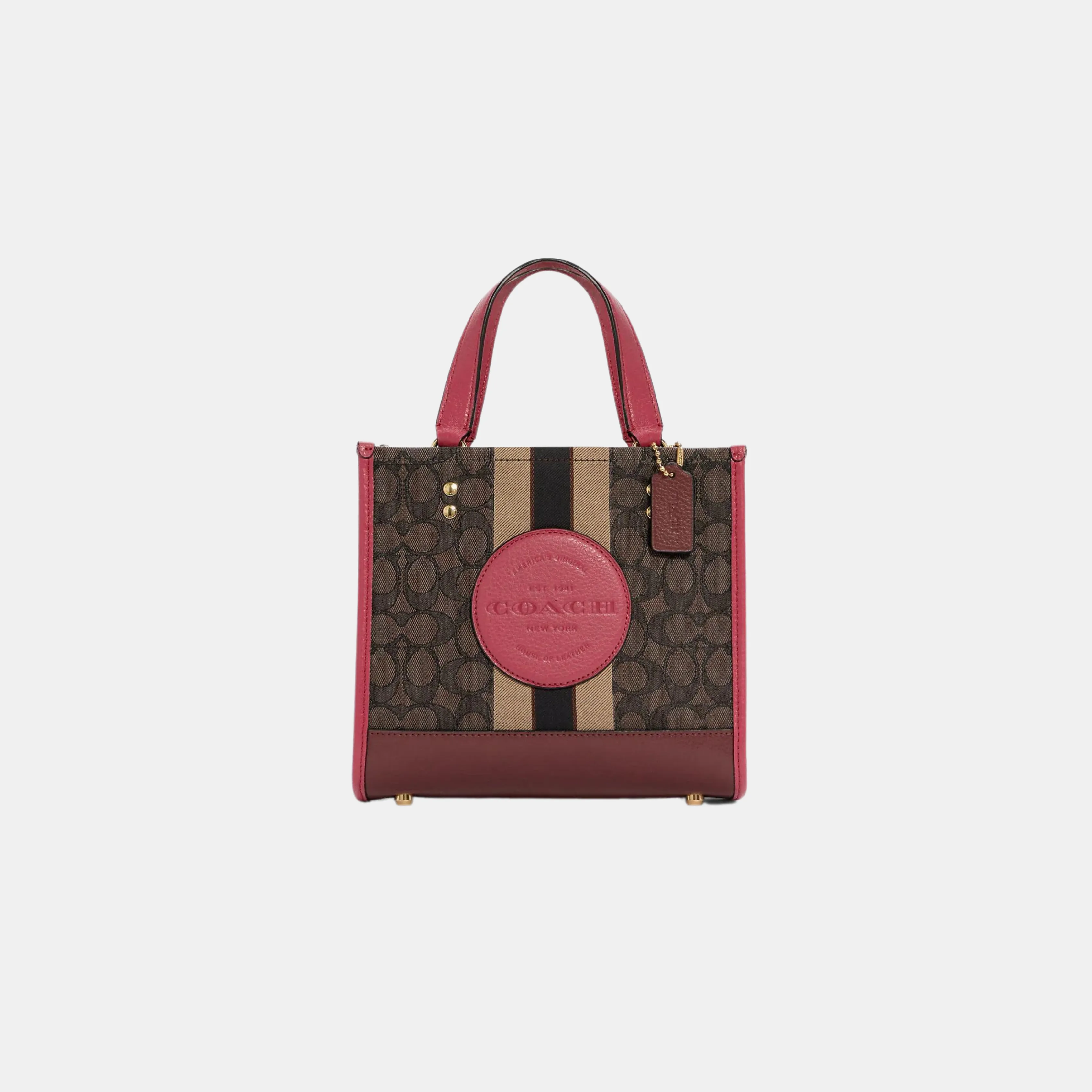 Coach Dempsey Tote 22 In Signature Jacquard With Coach Patch And Stripe