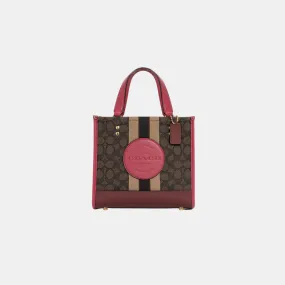 Coach Dempsey Tote 22 In Signature Jacquard With Coach Patch And Stripe