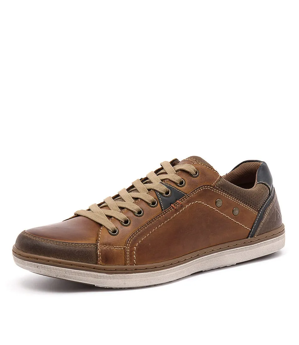 COLORADO Torino Cognac Leather Sneakers