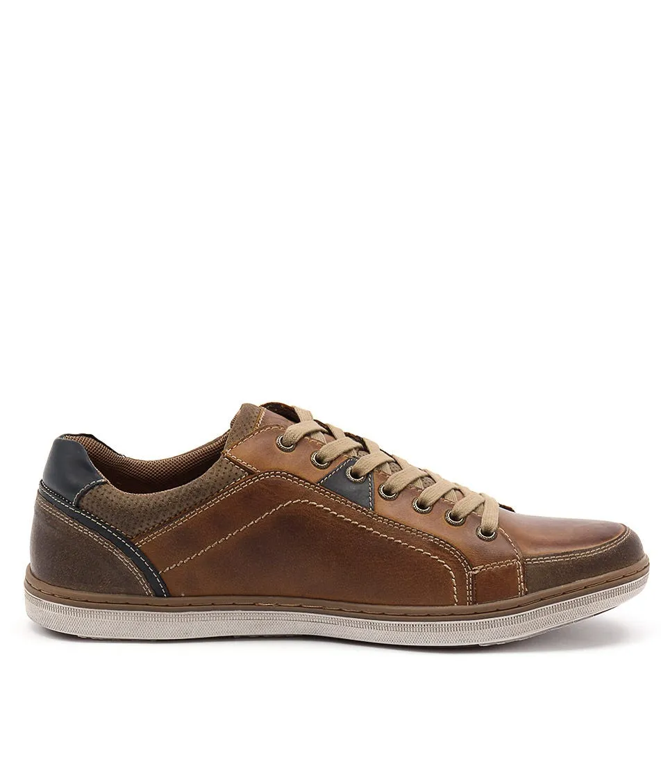 COLORADO Torino Cognac Leather Sneakers