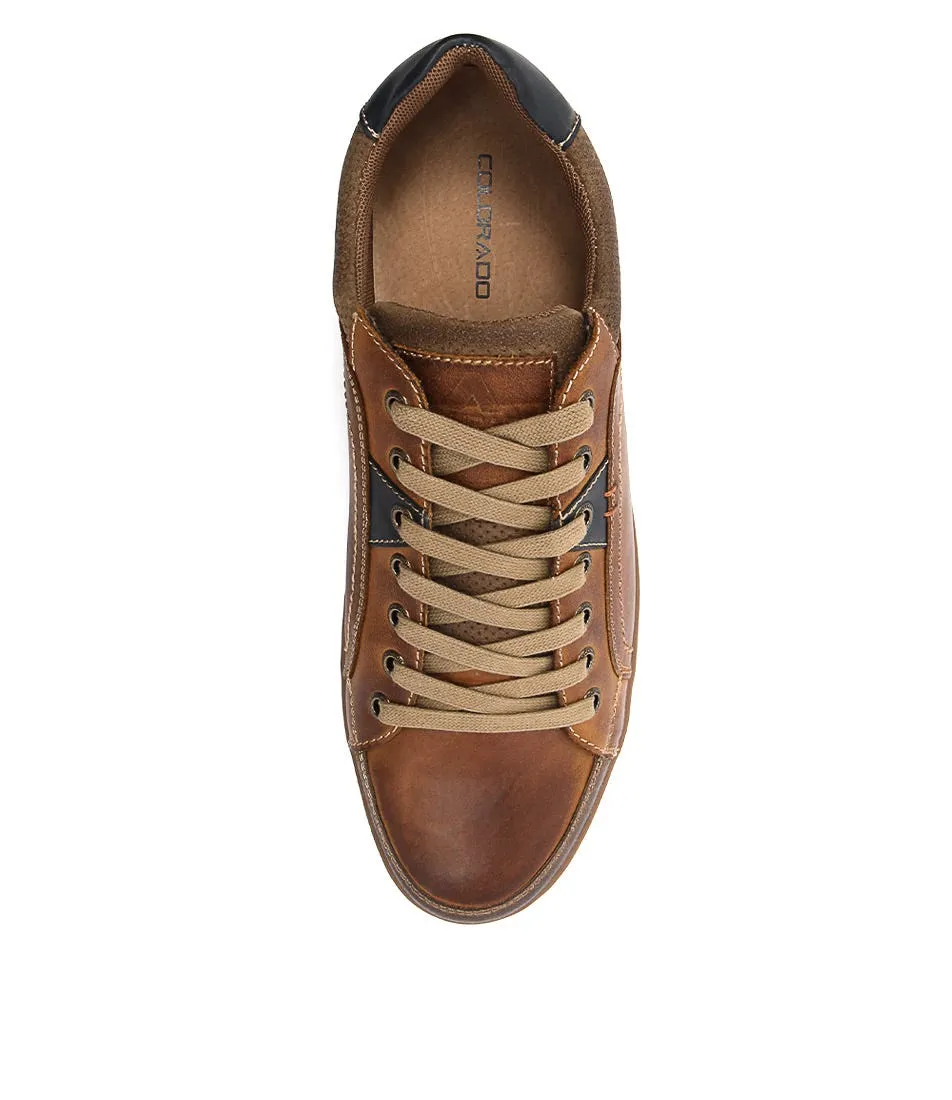 COLORADO Torino Cognac Leather Sneakers