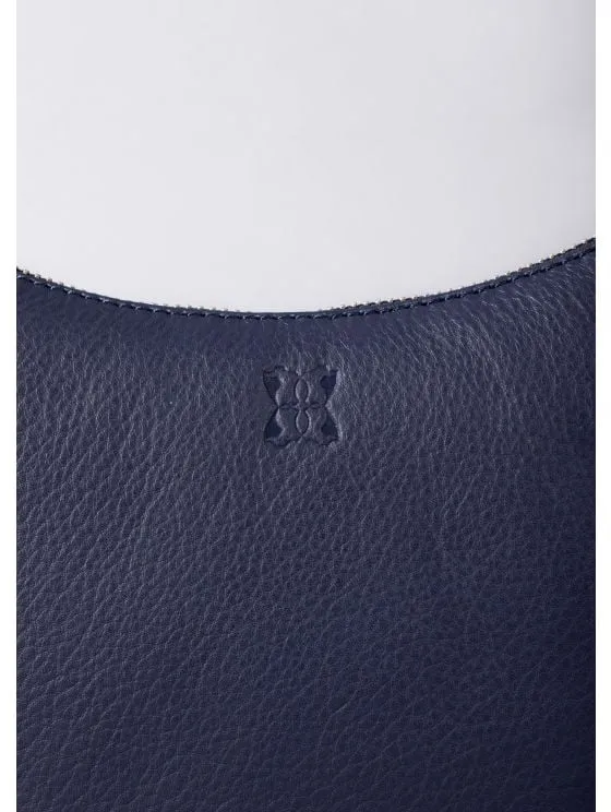 Coniston Crescent Leather Cross Body Bag in Navy