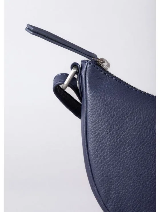 Coniston Crescent Leather Cross Body Bag in Navy