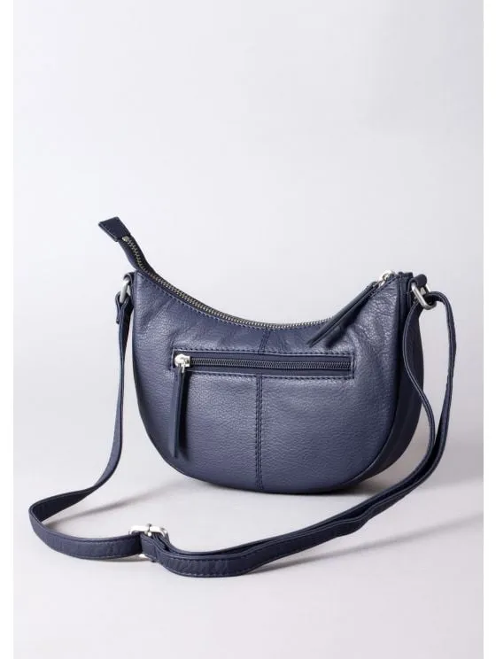 Coniston Crescent Leather Cross Body Bag in Navy