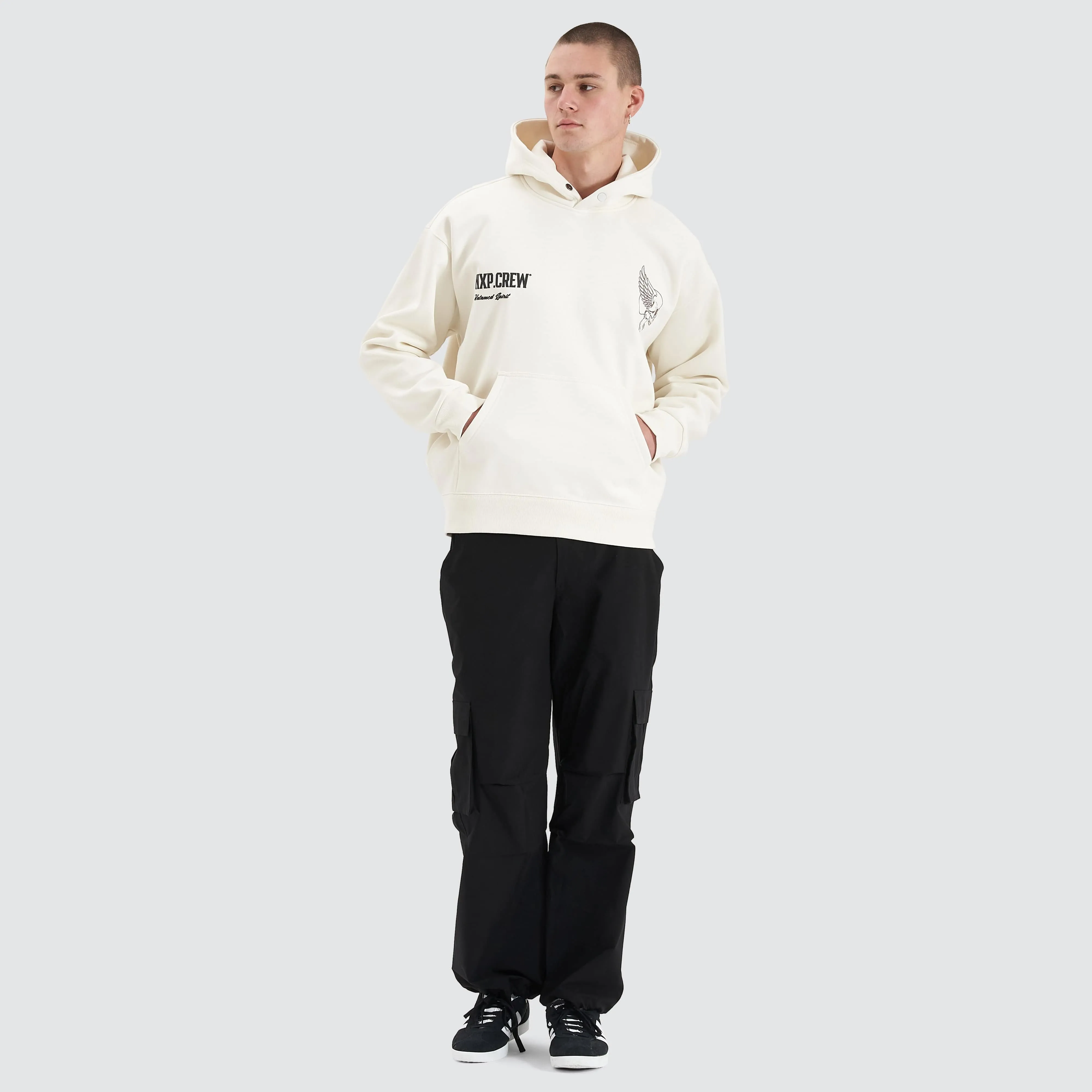 Corbusian Heavy Box Fit Hoodie Natural White