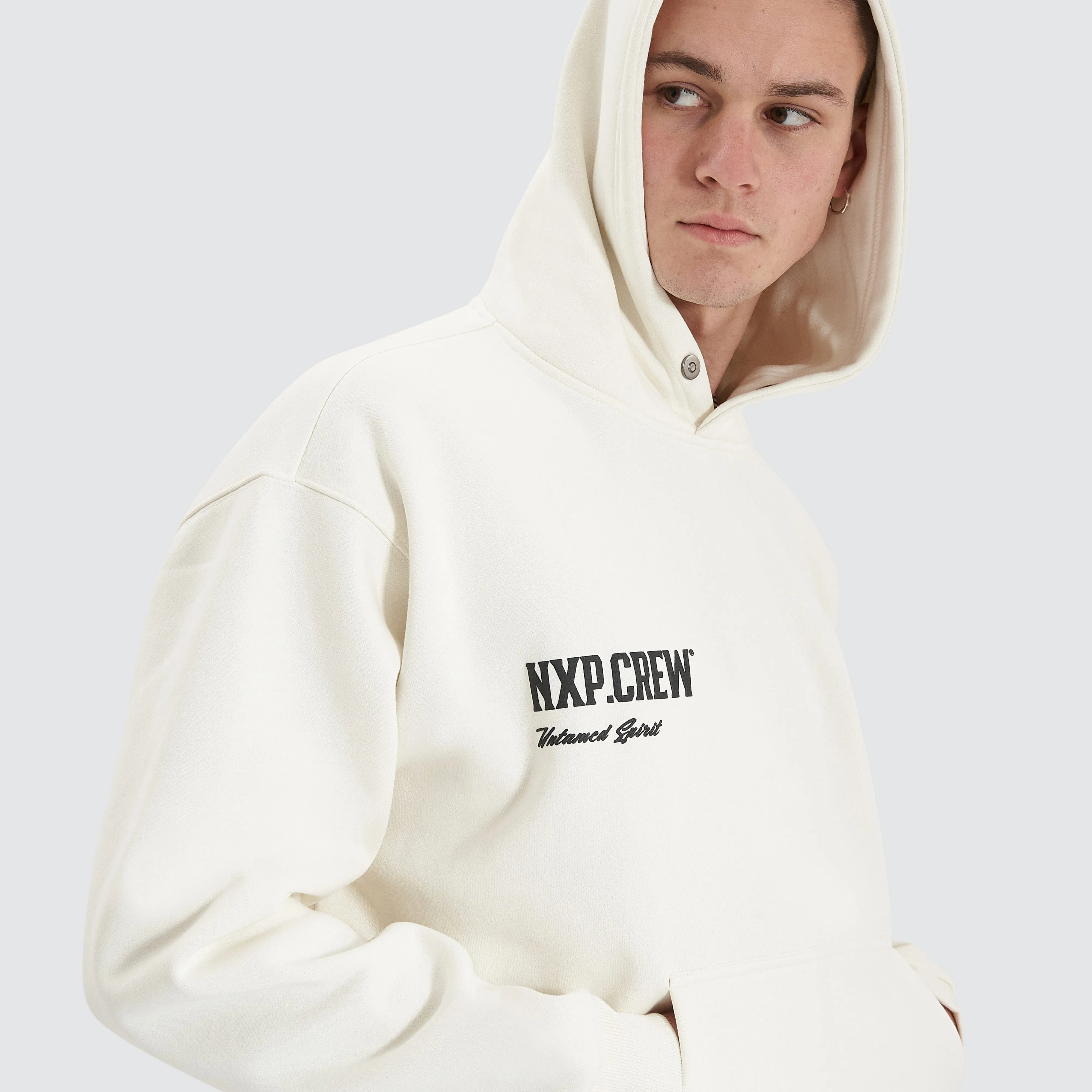 Corbusian Heavy Box Fit Hoodie Natural White