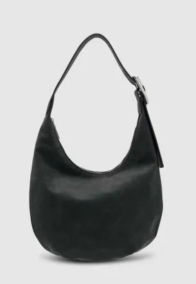 Corn Suede Everyday Croissant Bag - Black