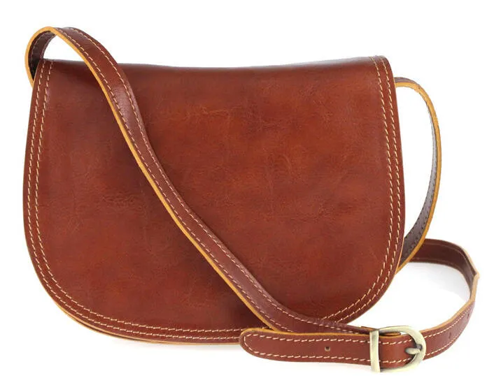 Cow leather bag cognac enila