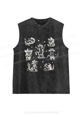 Cowboy Cats Y2K Washed Tank Cherrykitten