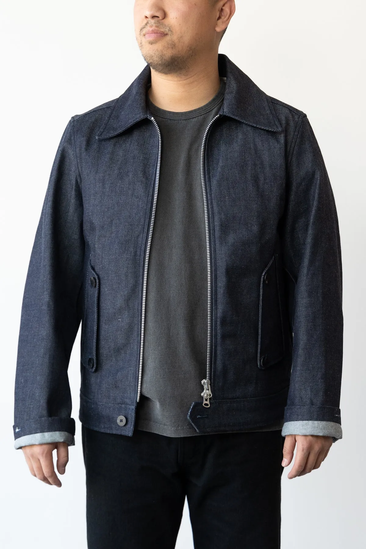 Denim Harrington Jacket - Indigo