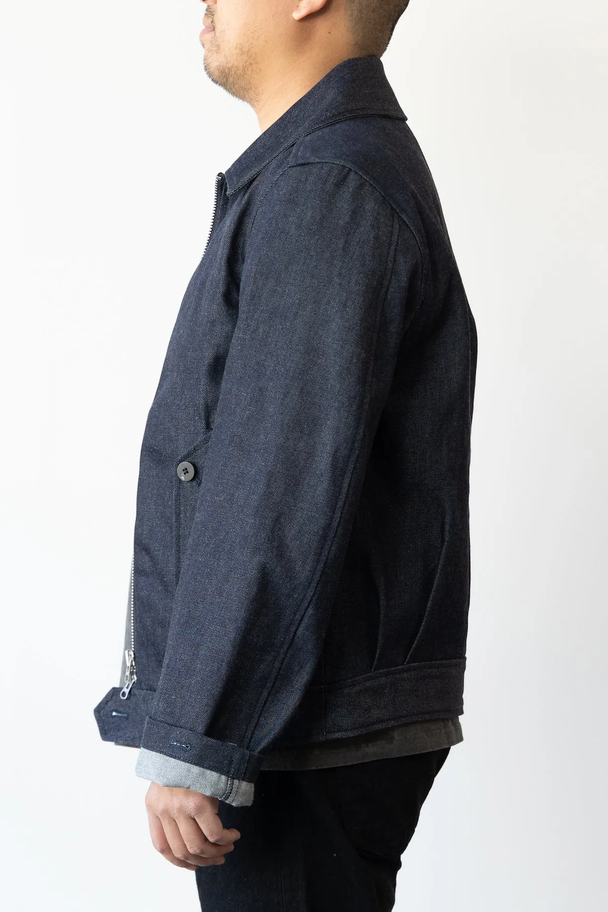 Denim Harrington Jacket - Indigo