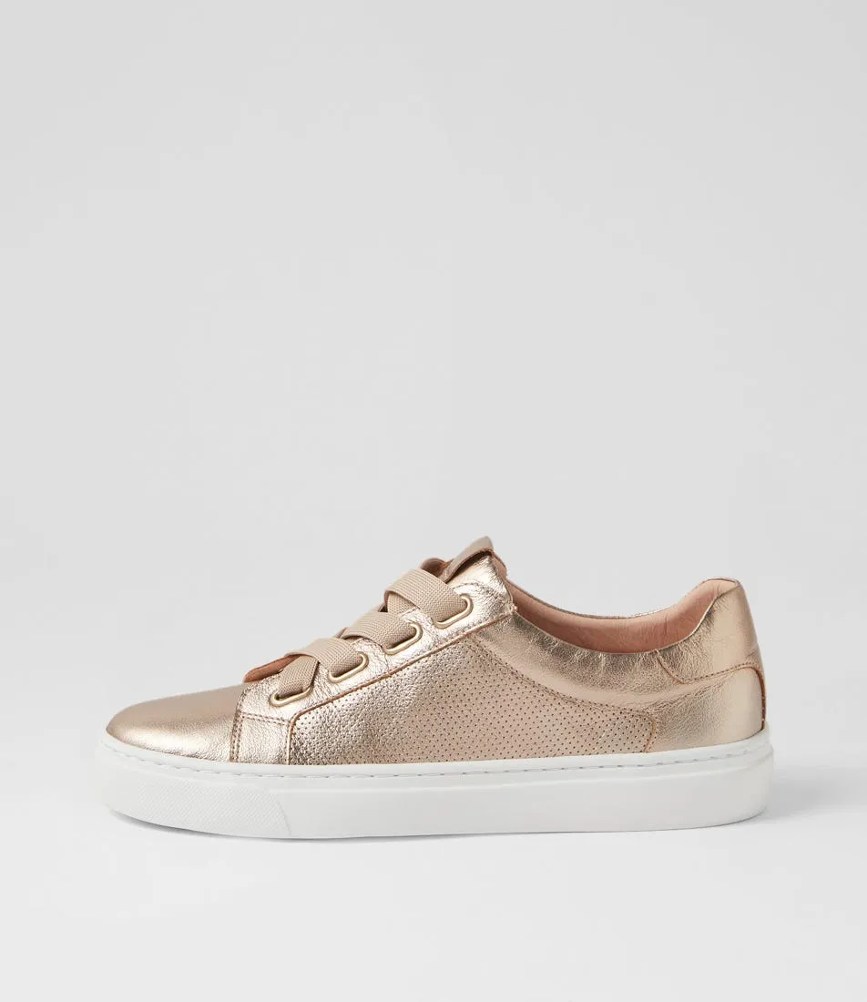 DIANA FERRARI Orcani Champagne Leather Sneakers