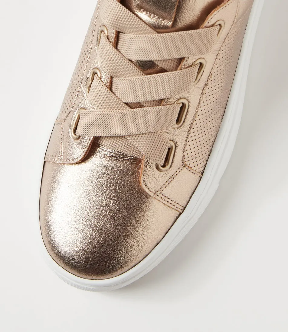 DIANA FERRARI Orcani Champagne Leather Sneakers