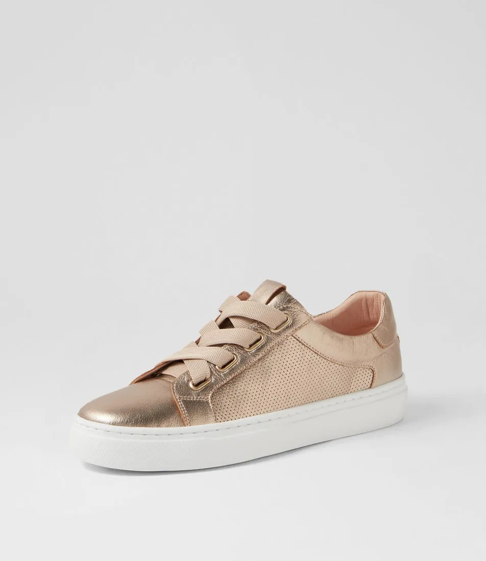 DIANA FERRARI Orcani Champagne Leather Sneakers