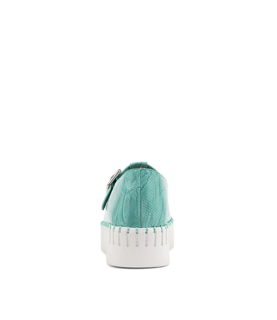 DJANGO & JULIETTE Baholt Teal Shrunken Patent Sneakers Ws