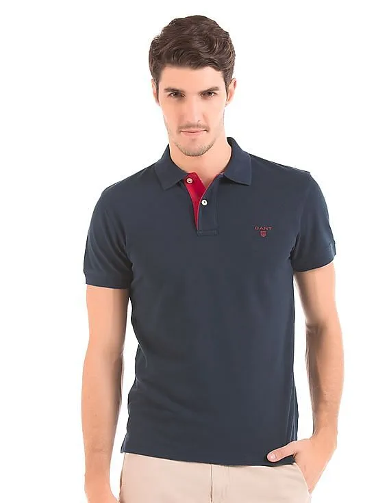 Gant Contrast Placket Pique Polo Shirt