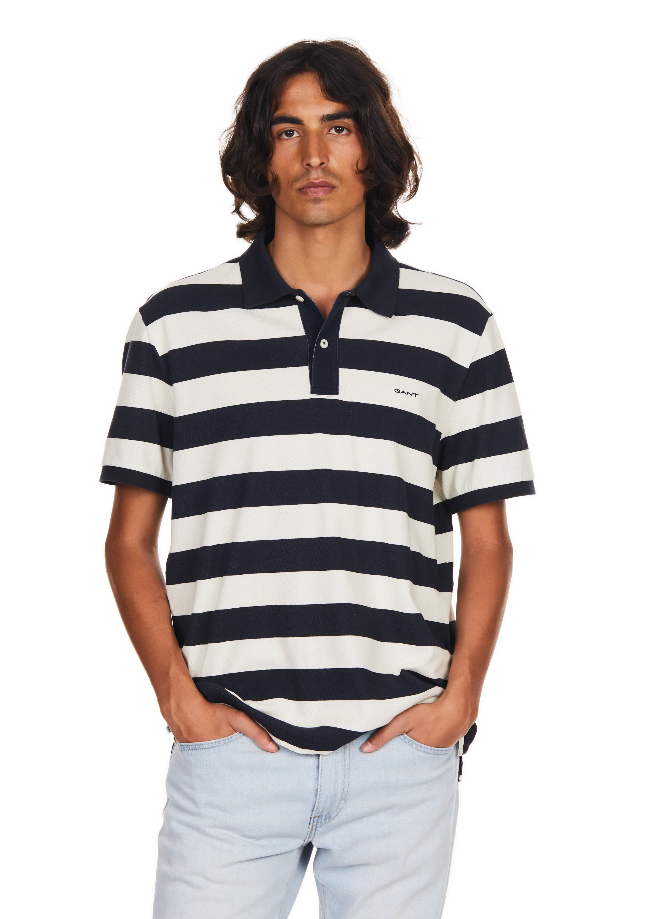 GANT  Striped cotton polo shirt - Blue