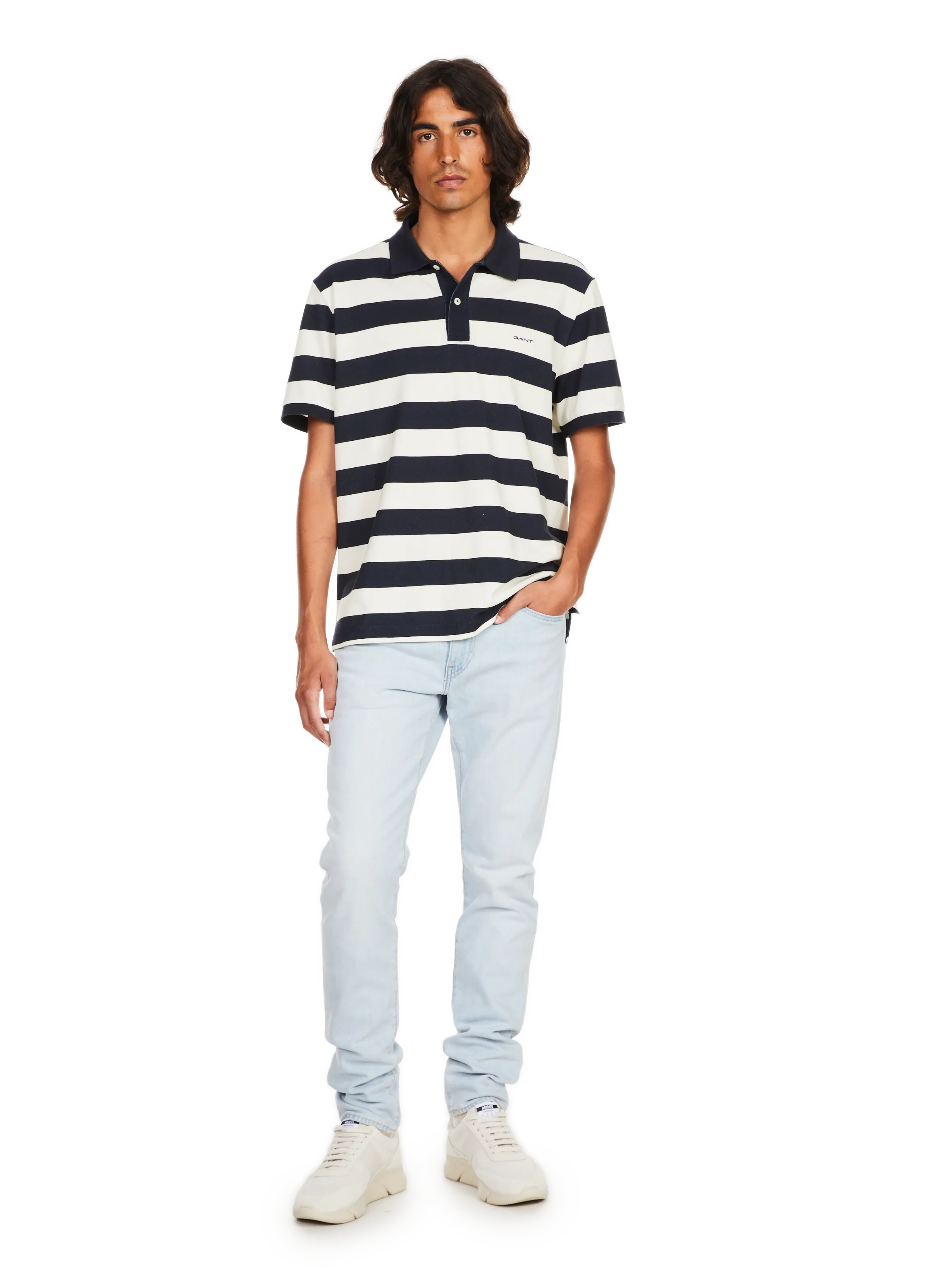 GANT  Striped cotton polo shirt - Blue