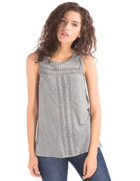 GAP Women Grey Crochet Swing Tank