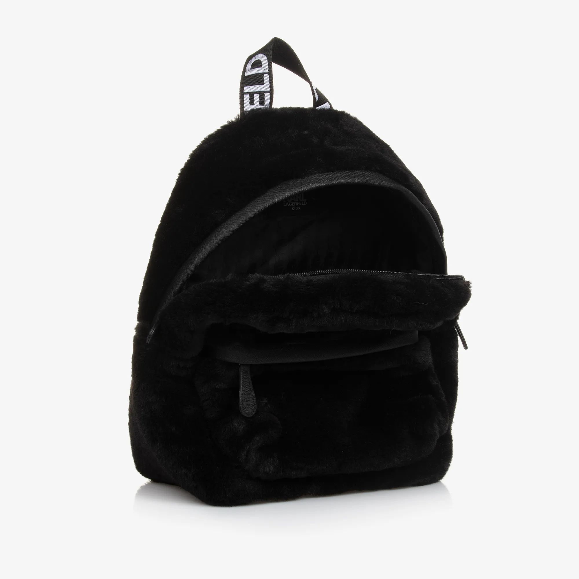 Girls Black Fluffy Choupette Backpack (31cm)