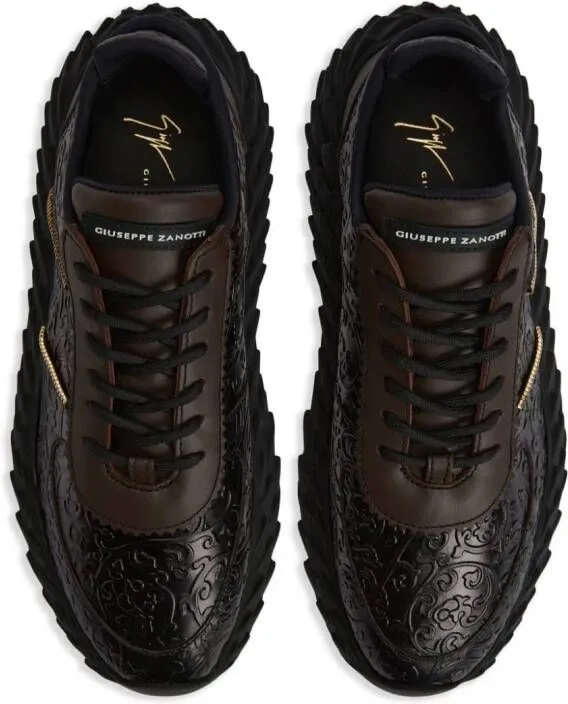 Giuseppe Zanotti Urchin embossed-leather sneakers Brown