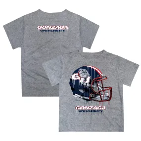 Gonzaga Bulldogs Youth Gray Dripping Helmet T-Shirt