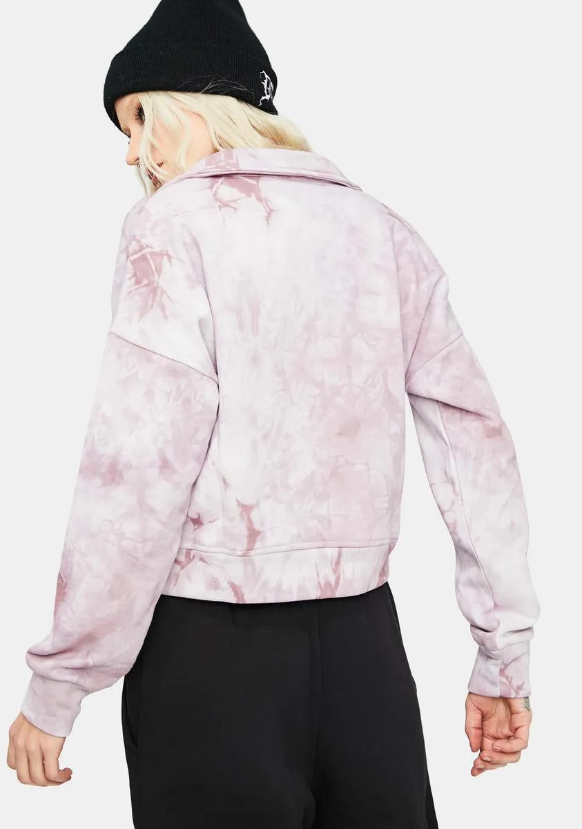 Grape About The Vibe Tie Dye Cropped Pullover-