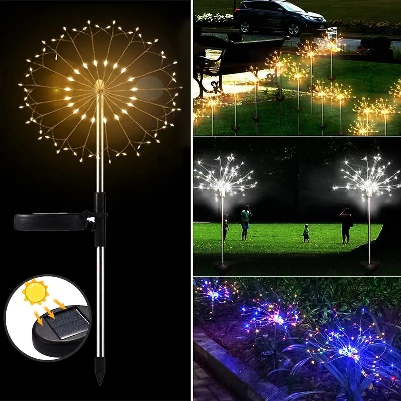 Ground-Inserted Firework Lights Christmas Outdoor LED Holiday Sky Starry Light