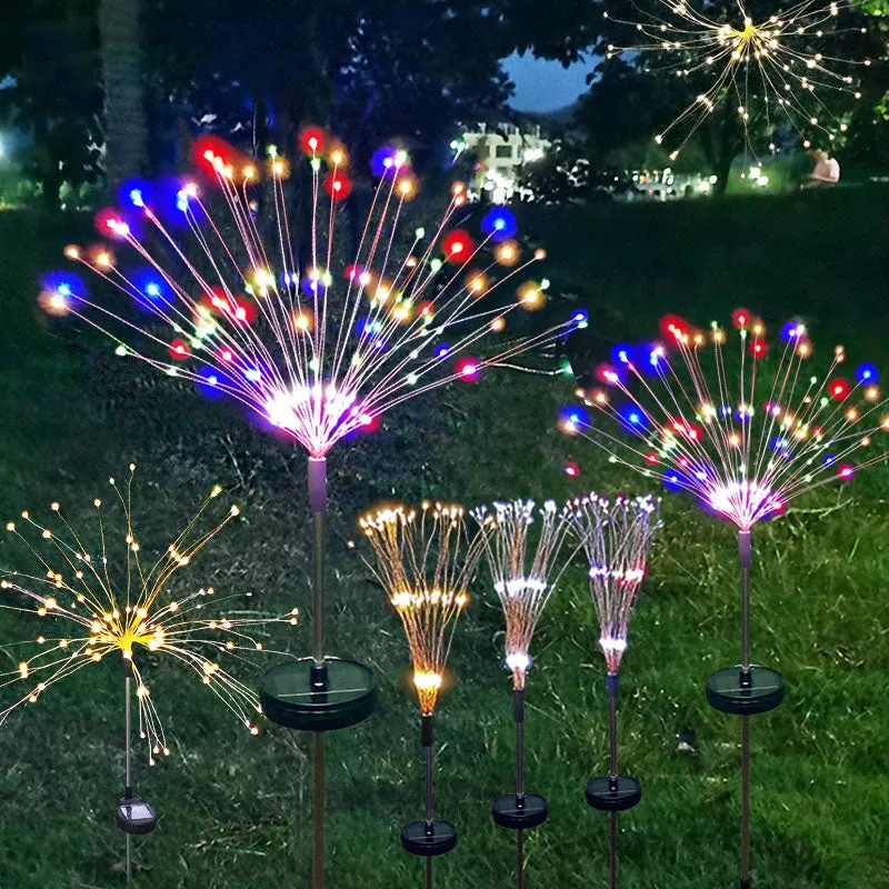 Ground-Inserted Firework Lights Christmas Outdoor LED Holiday Sky Starry Light