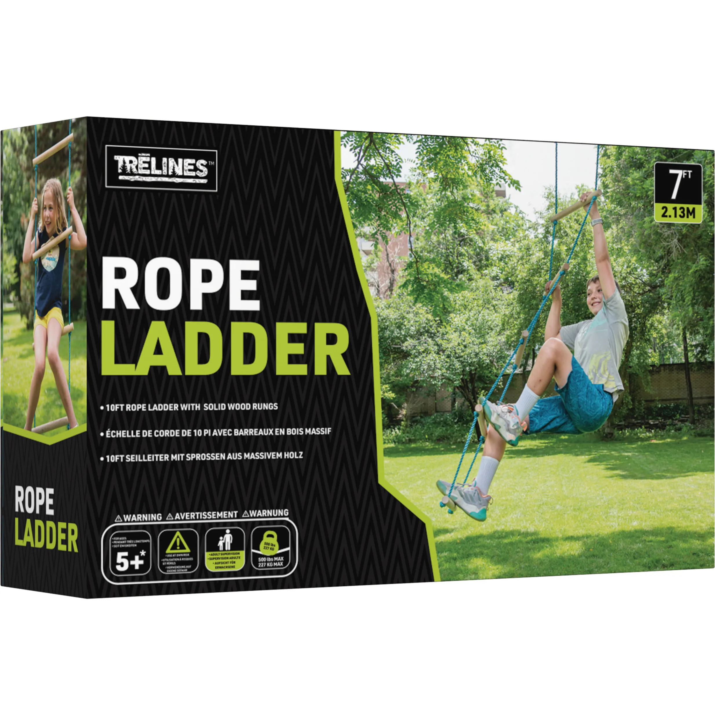 Hape Treslines: Climbing Rope Ladder 7 ft - Hang From A Tree Or Treslines Lines