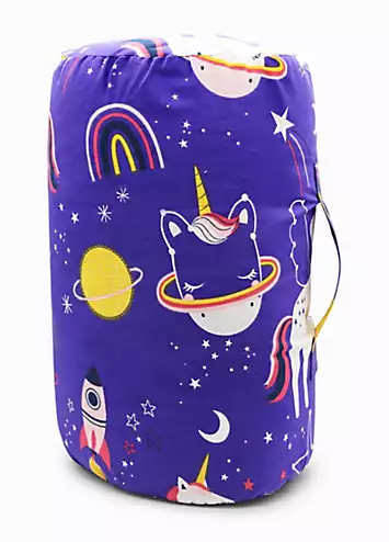 Happy Linen Co. Space Unicorn Glow in the Dark Reversible Sleeping Bag | Kaleidoscope