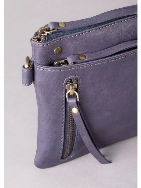 Harstone Mini Leather Cross Body Bag in Blue